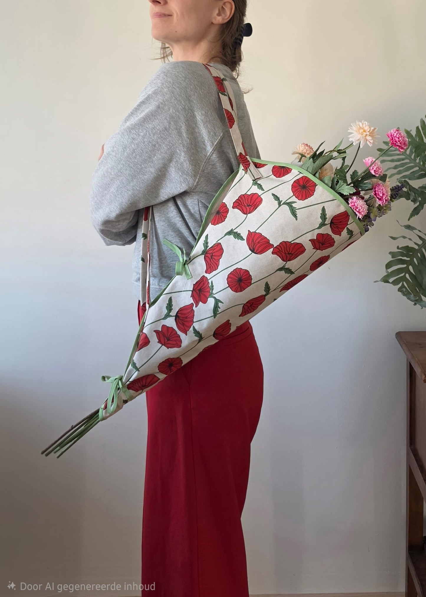 Kari Bag - Bloementas | Klaprozen op Tafelzeil