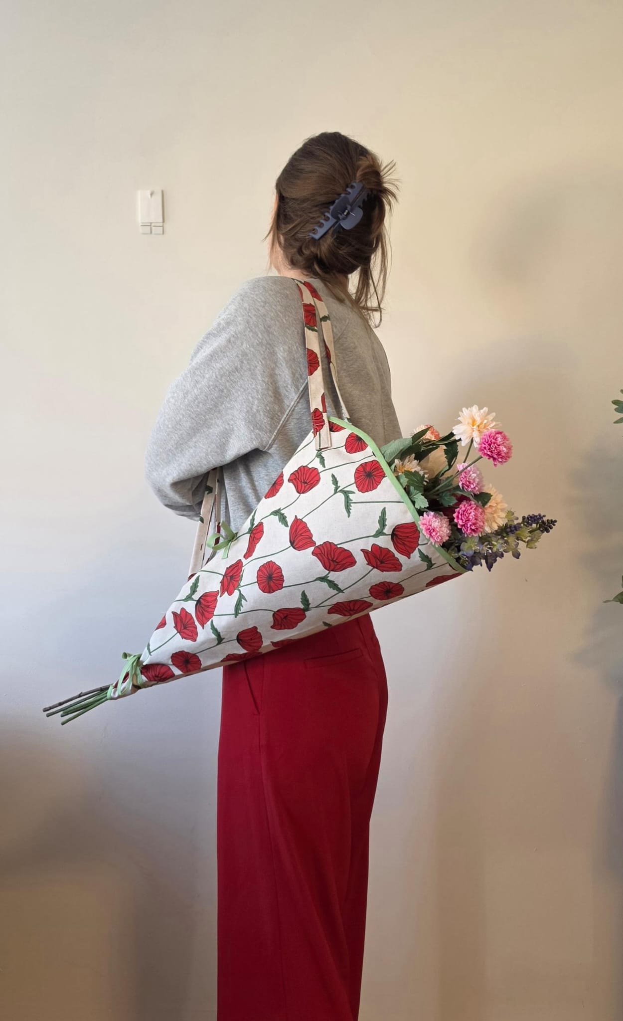 Kari Bag - Bloementas | Klaprozen op Tafelzeil