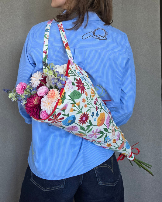 Kari Bag - Bloementas | bloemen met rood bandje